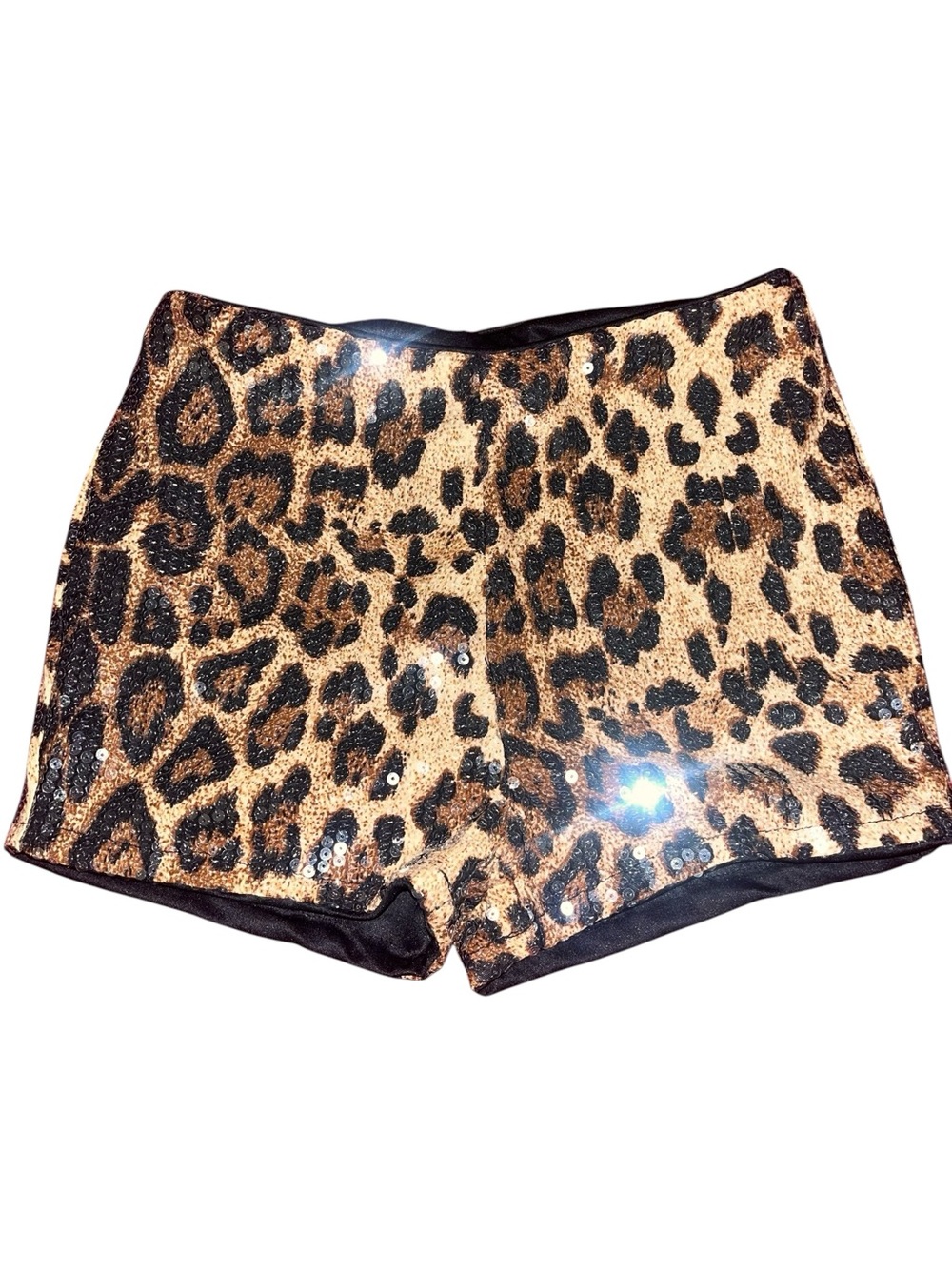 Leopard Sequin Women’s Shorts - Gold/Black